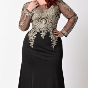 Embroidered Black Dress